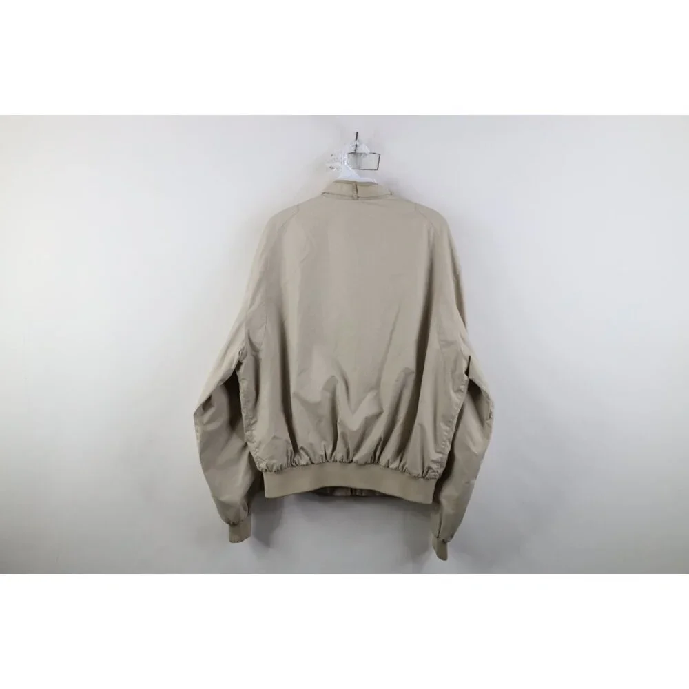 Vintage 80s 90s Streetwear Mens Large Full Zip Cafe Racer Bomber Jacket Beige - Picture 16 of 16